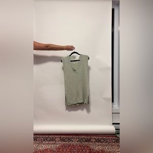 Mint green ribbed knit sweater vest